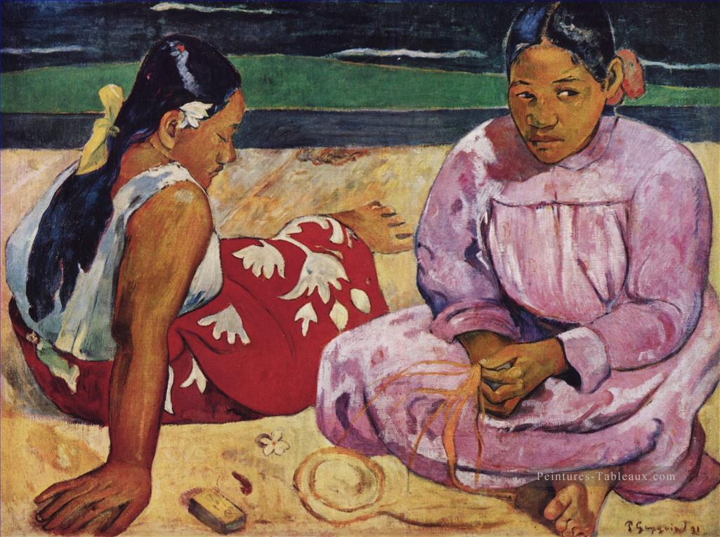 Femmes tahitiennes Sur la plage postimpressionnisme Primitivisme Paul Gauguin Peintures à l'huile